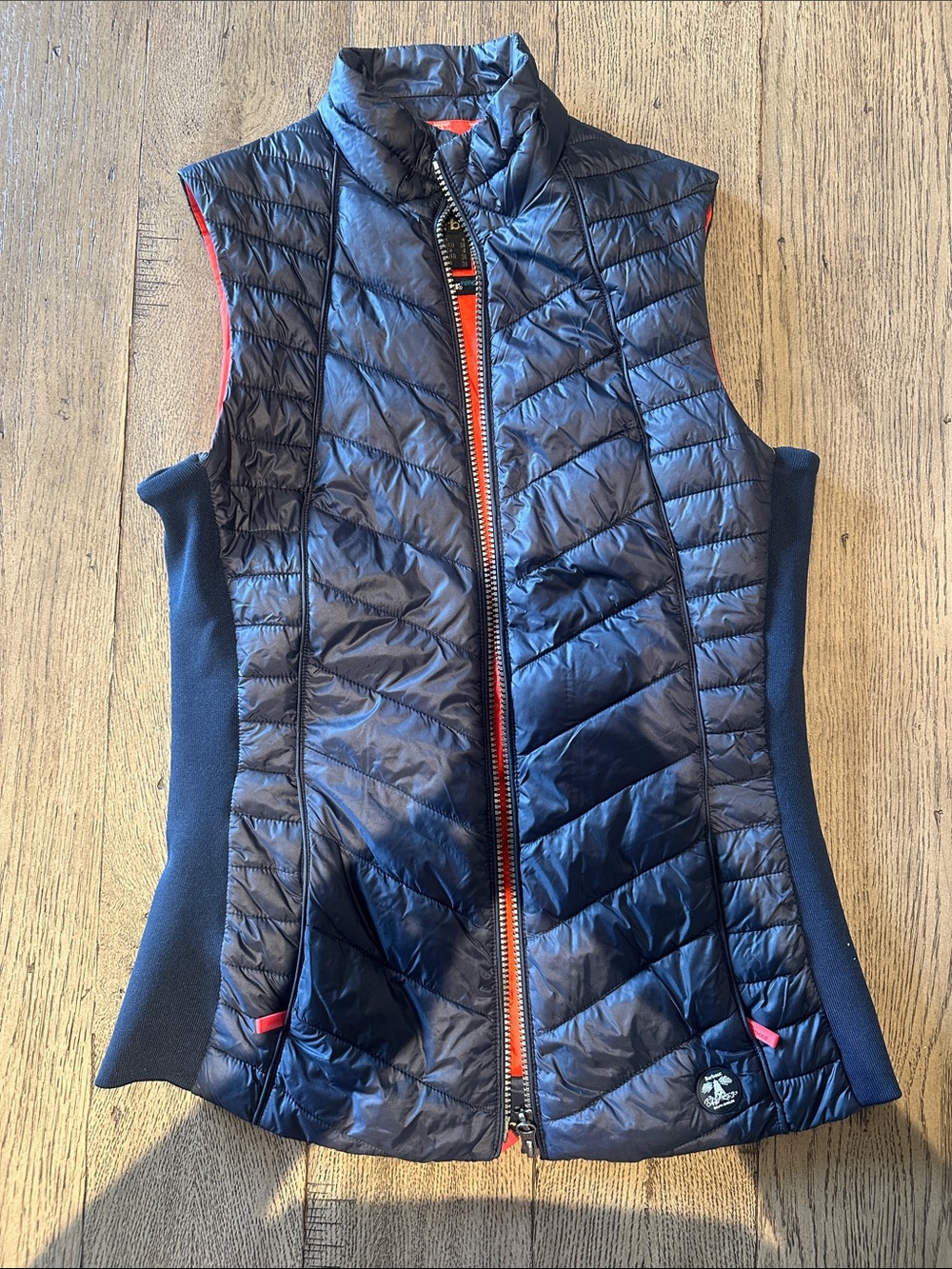 Barbour Navy Quilted Vest with Orange lining